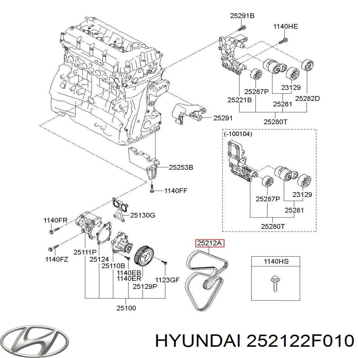 Correa accesorios Hyundai/Kia 252122F010