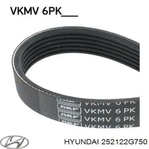 Correa de alternador 252122G750 Hyundai/Kia