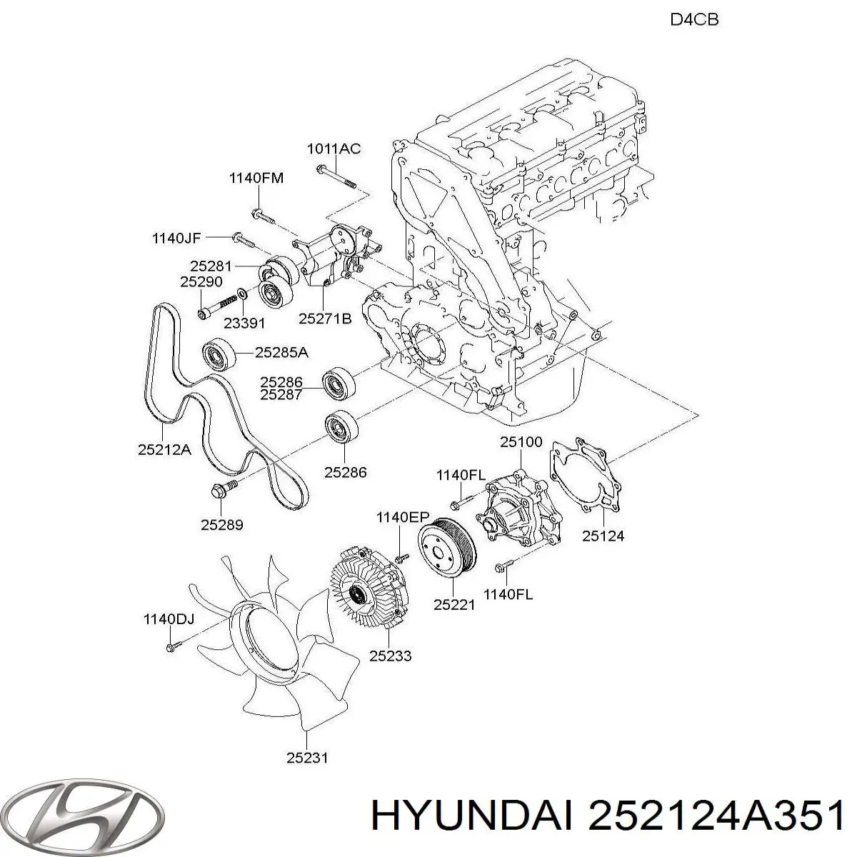 252124A351 Hyundai/Kia Correa poly v