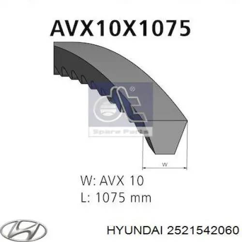 Correa de alternador 2521542060 Hyundai/Kia
