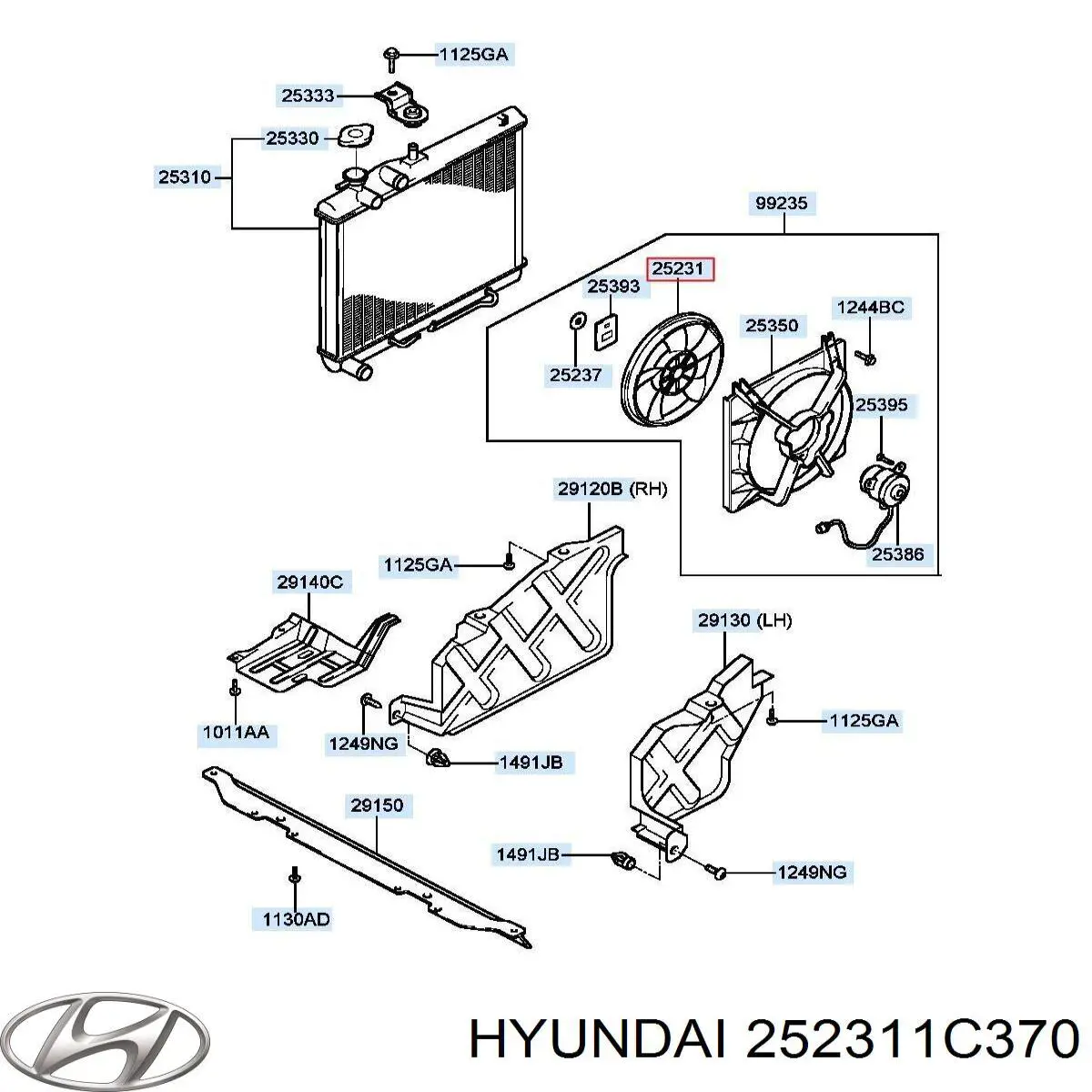 Ventilador del radiador Hyundai/Kia 252311C370 precio, desde 176,00 EUR
