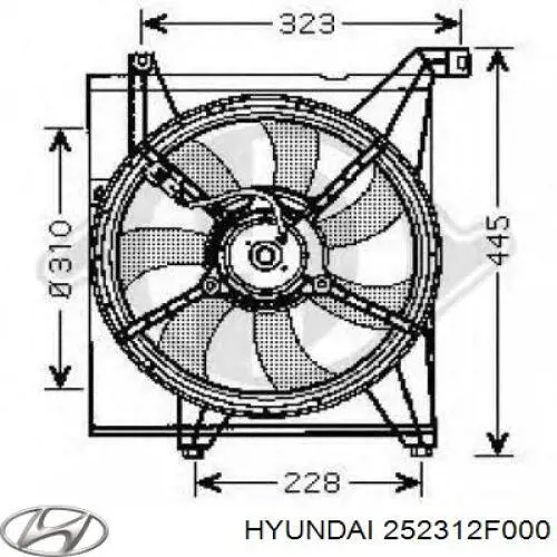 252312F000 Hyundai/Kia rodete ventilador, refrigeración de motor izquierdo