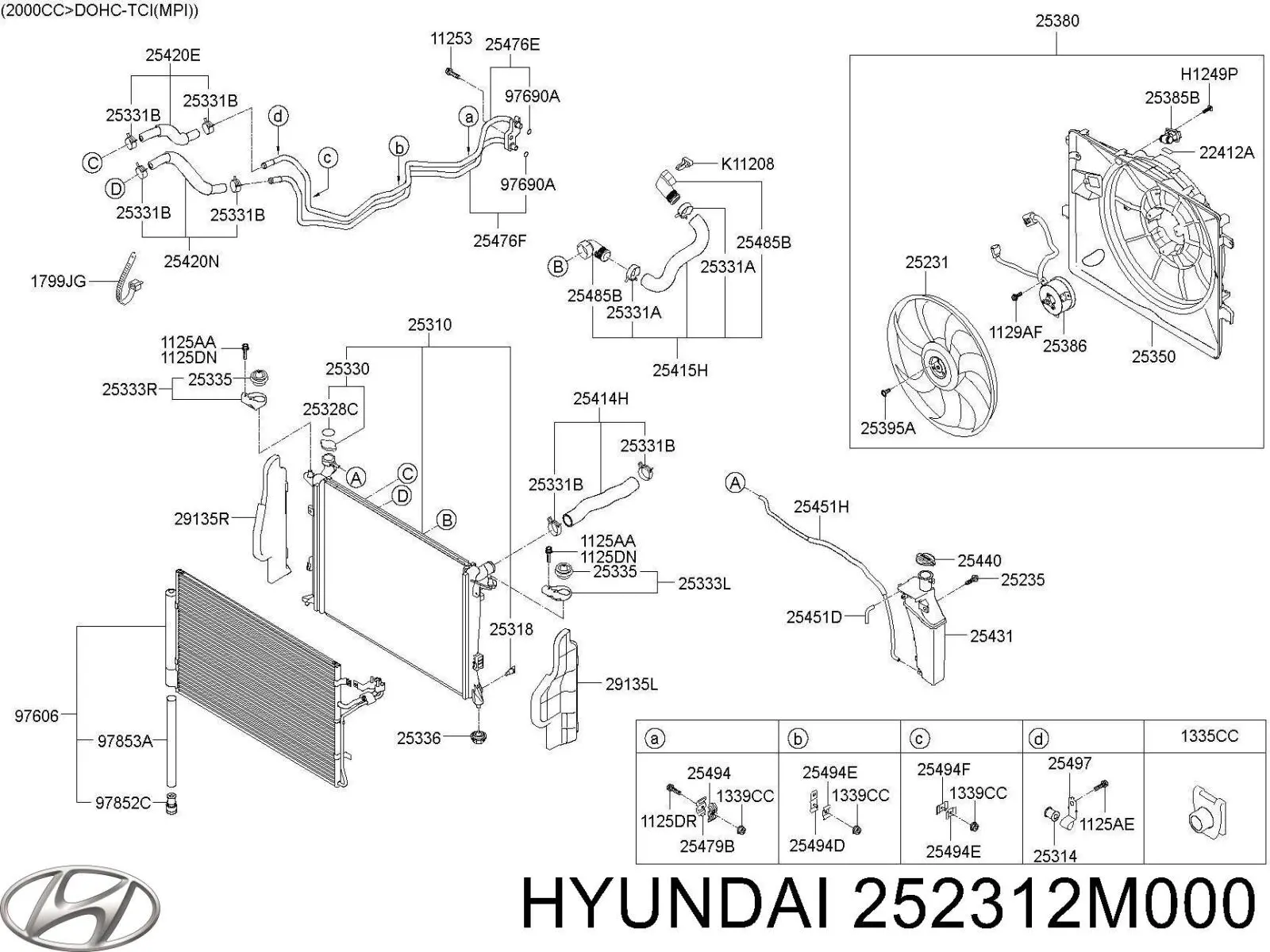 252312M000 Hyundai/Kia rodete ventilador, refrigeración de motor