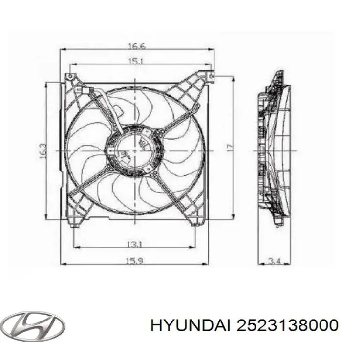 Rodete ventilador, refrigeración de motor para Hyundai Trajet (FO)
