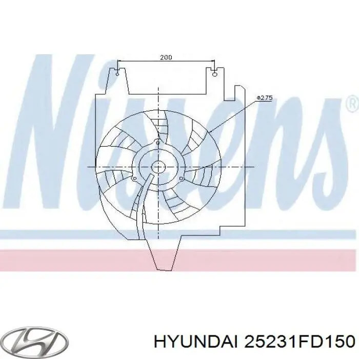 25231FD150 Hyundai/Kia rodete ventilador, refrigeración de motor