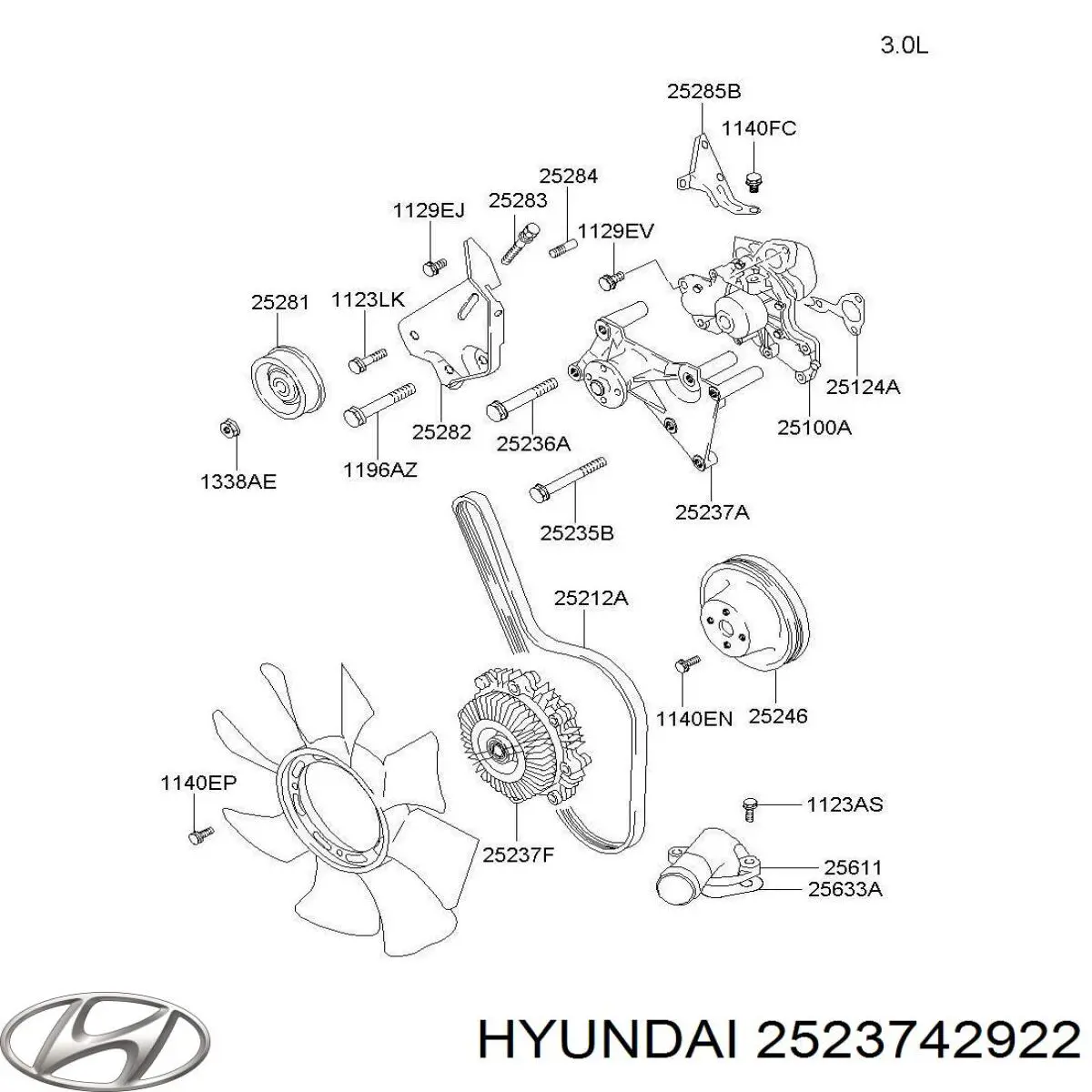 2523742922 Hyundai/Kia embrague, ventilador del radiador