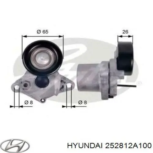 Comprar 252812A100 Hyundai/Kia Tensor de correa poli V 