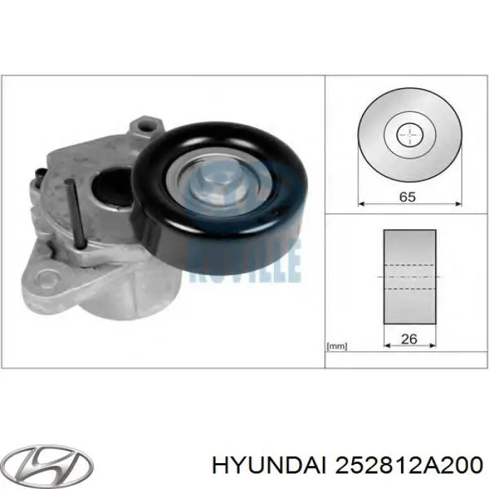Comprar 252812A200 Hyundai/Kia Tensor de correa poli V 