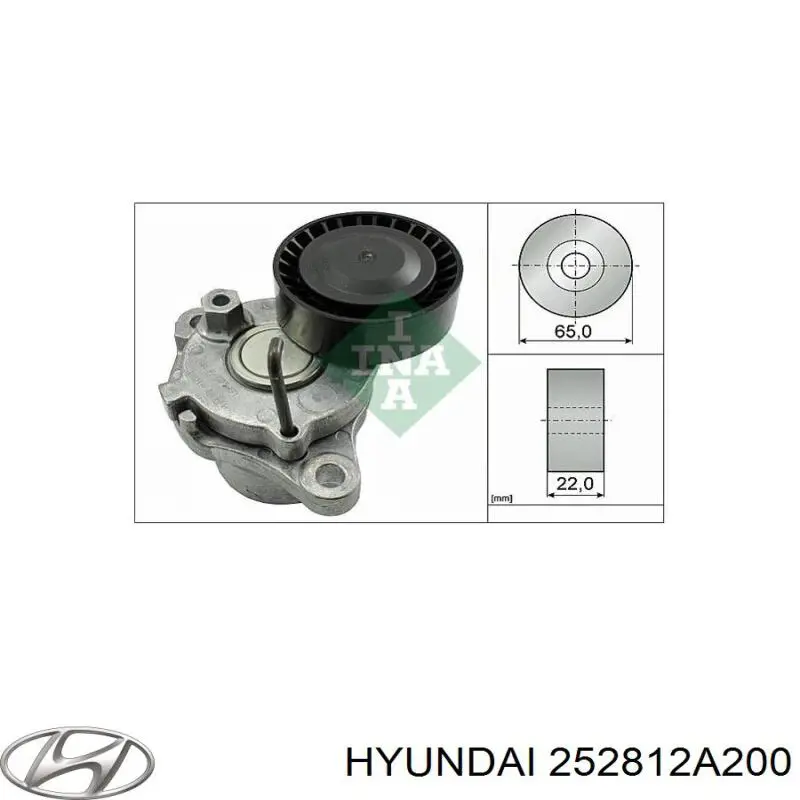 Tensor de la correa trapecial poli v Hyundai/Kia 252812A200