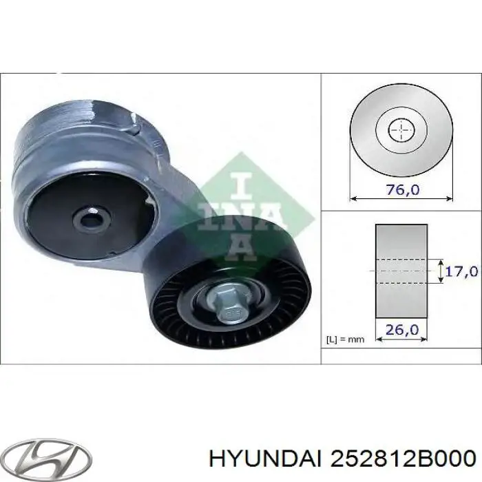 Comprar 252812B000 Hyundai/Kia Tensor de correa poli V 