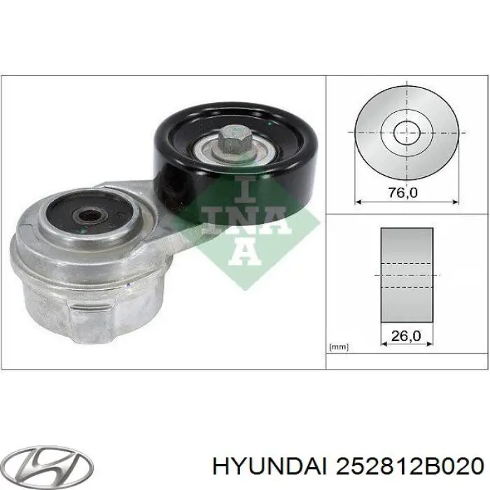 252812B020 Hyundai/Kia tensor de correa poli v