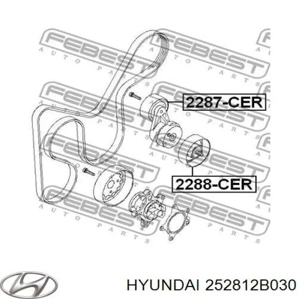 Tensor de correa poli V 252812B030 Hyundai/Kia