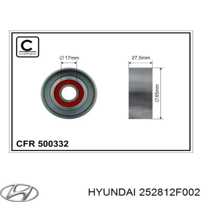 252812F002 Hyundai/Kia tensor de correa, correa poli v