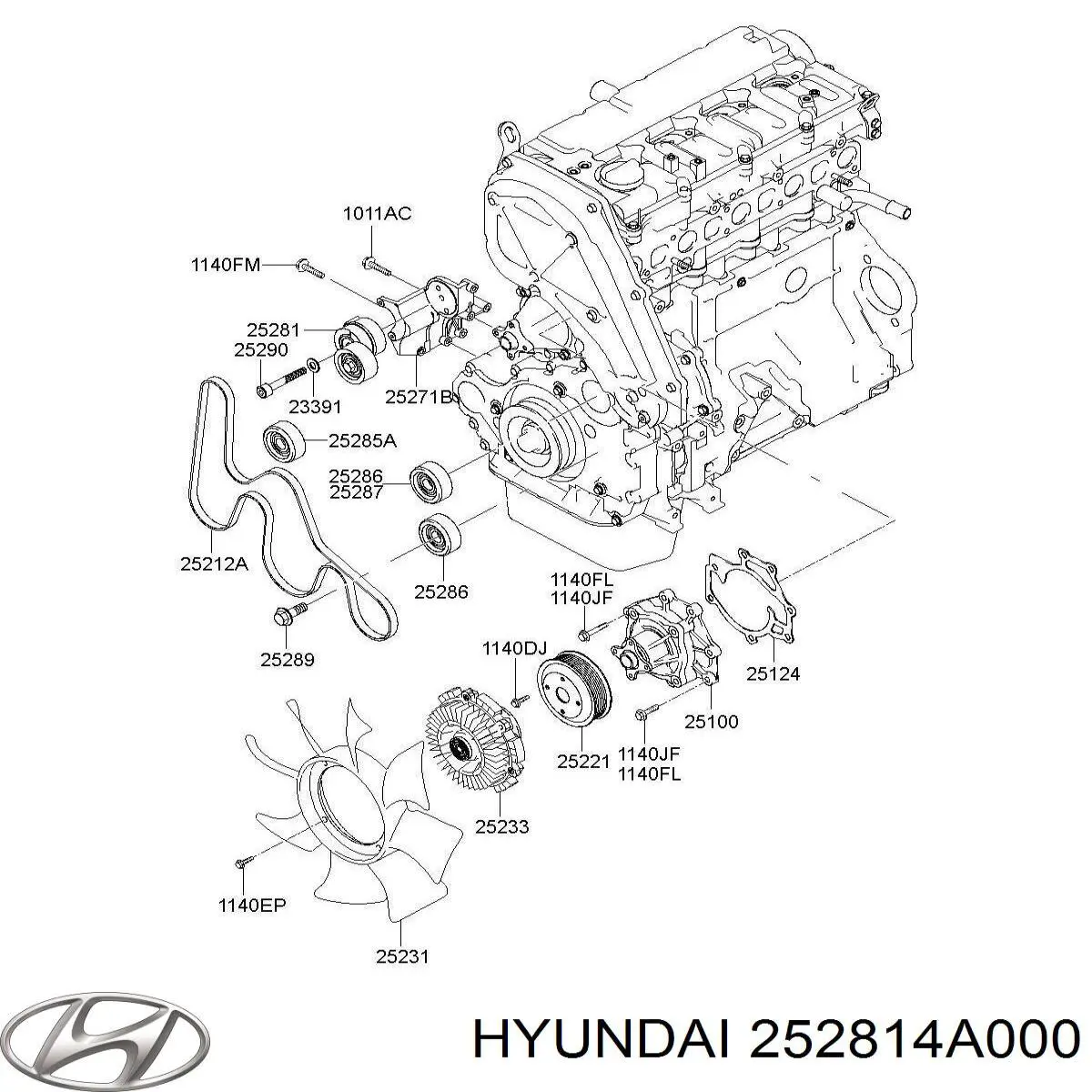Tensor de la correa trapecial Hyundai/Kia 252814A000 precio, desde 42,43 EUR