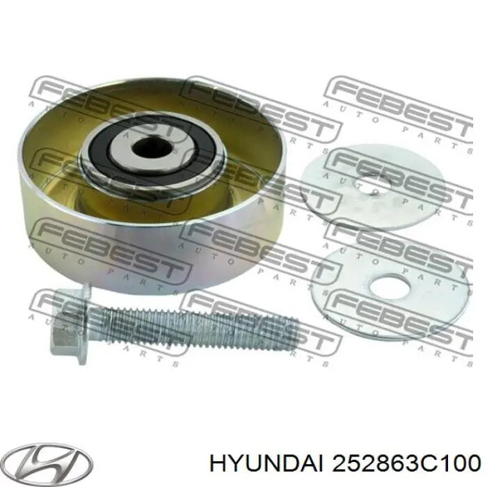 Polea inversión / guía, correa poli V 252863C100 Hyundai/Kia