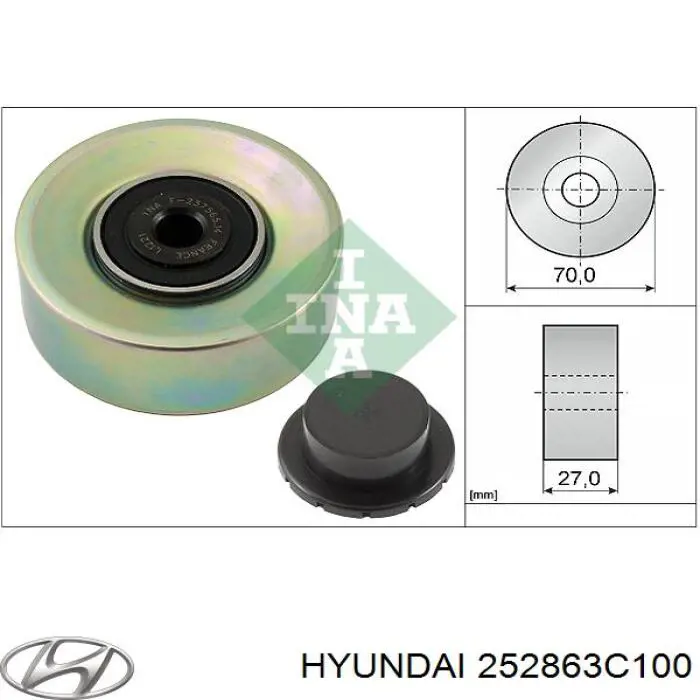 Polea inversión/guía, correa auxiliar servicios Hyundai/Kia 252863C100 precio, desde 27,80 EUR