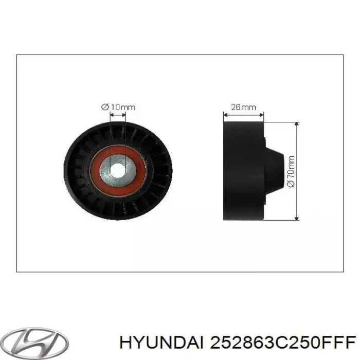 252863C250FFF Hyundai/Kia polea inversión / guía, correa poli v