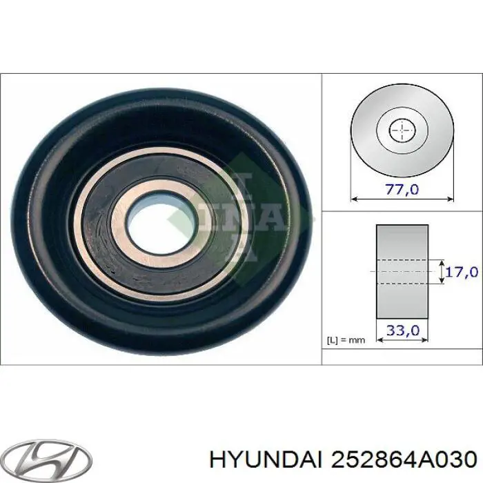 Rodillo tensor correa poli V Hyundai/Kia 252864A030 precio, desde 19,29 EUR