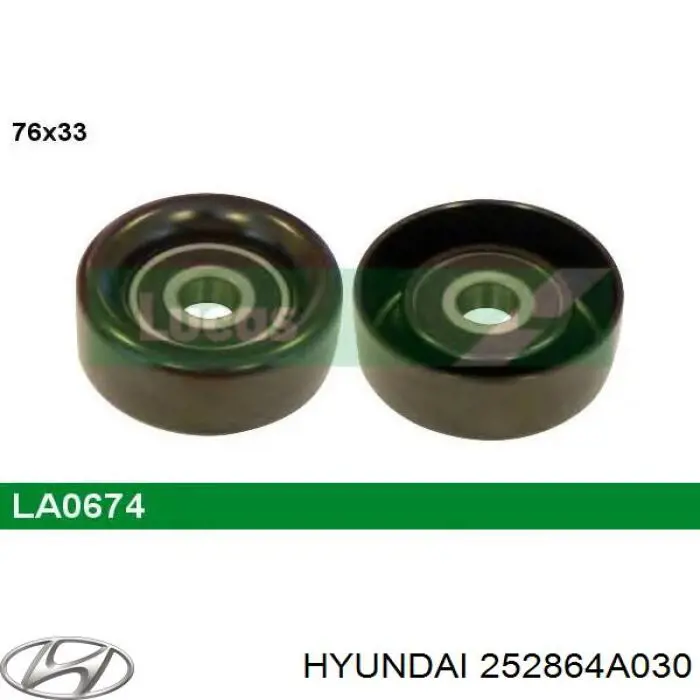 Comprar 252864A030 Hyundai/Kia Polea tensora, correa poli V