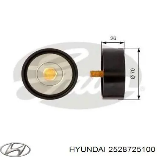 Polea inversión/guía, correa auxiliar servicios Hyundai/Kia 2528725100 precio, desde 14,73 EUR
