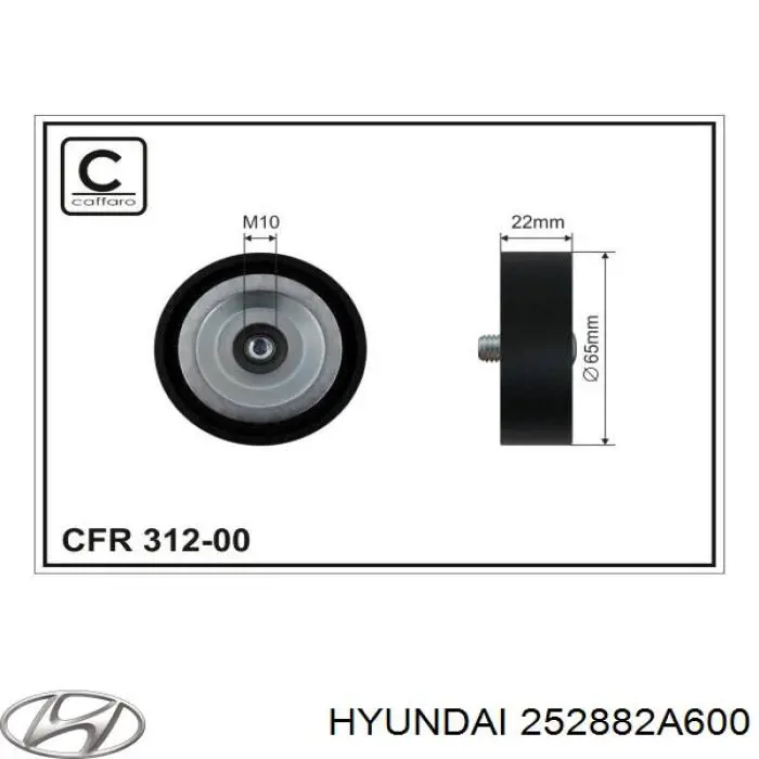 Polea inversión/guía, correa auxiliar servicios Hyundai/Kia 252882A600 precio, desde 18,50 EUR