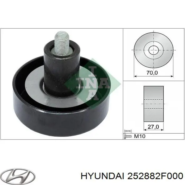 Comprar 252882F000 Hyundai/Kia Polea inversión/guía, correa poli V