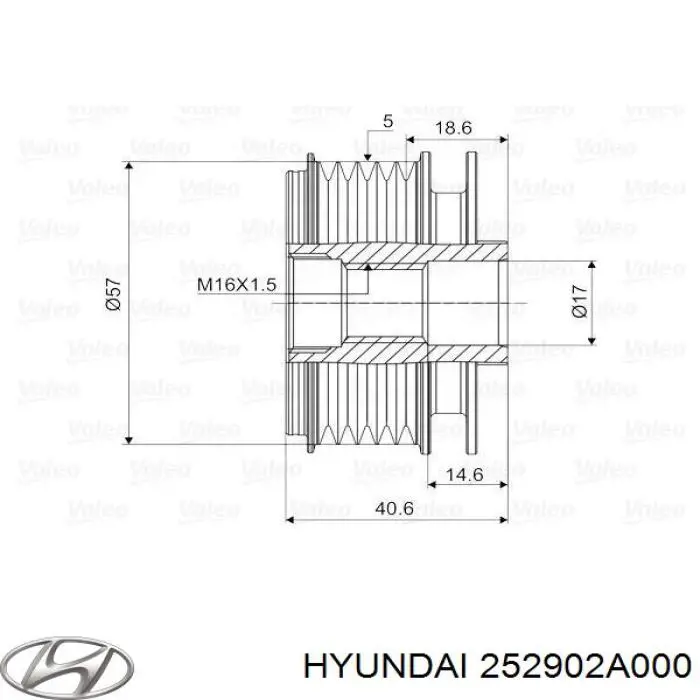 Polea rueda libre Hyundai/Kia 252902A000 precio, desde 51,58 EUR