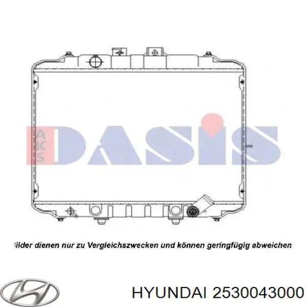 Radiador 2530043000 Hyundai/Kia