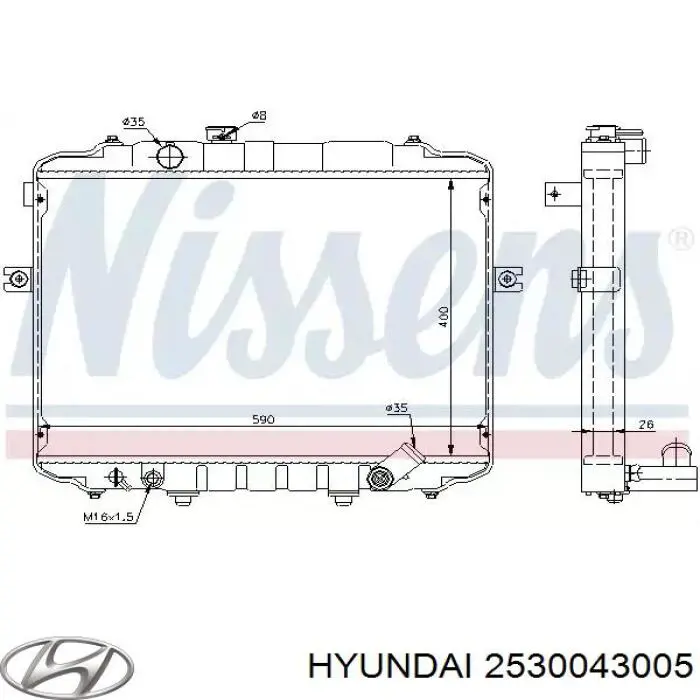 2530043005 Hyundai/Kia radiador