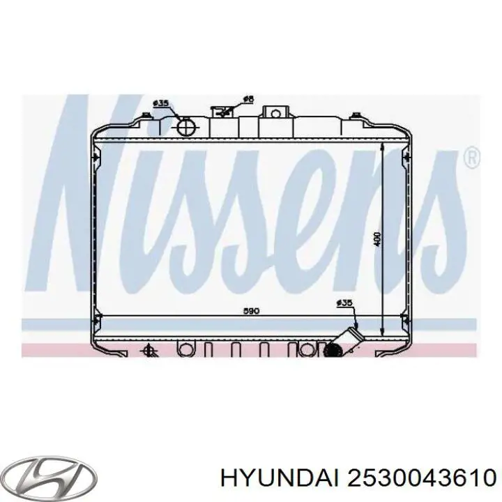 2530043610 Hyundai/Kia radiador refrigeración del motor