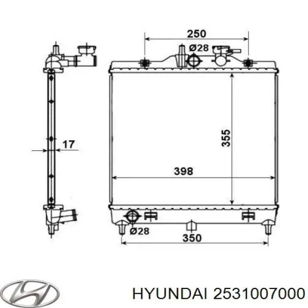 Comprar 2531007000 Hyundai/Kia Radiador de auto
