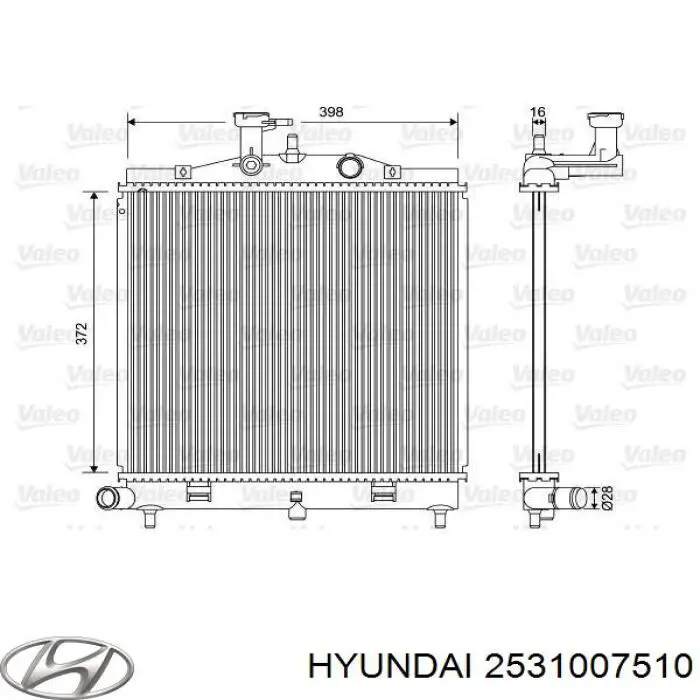 2531007800 Hyundai/Kia radiador