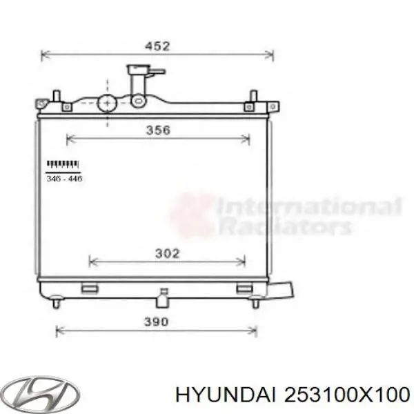 253100X100 Hyundai/Kia radiador refrigeración del motor