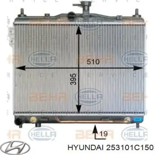 Radiador 253101C150 Hyundai/Kia