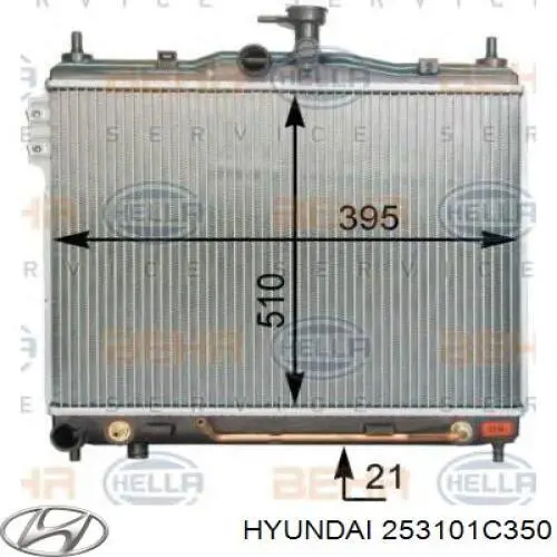 253101C350 Hyundai/Kia radiador