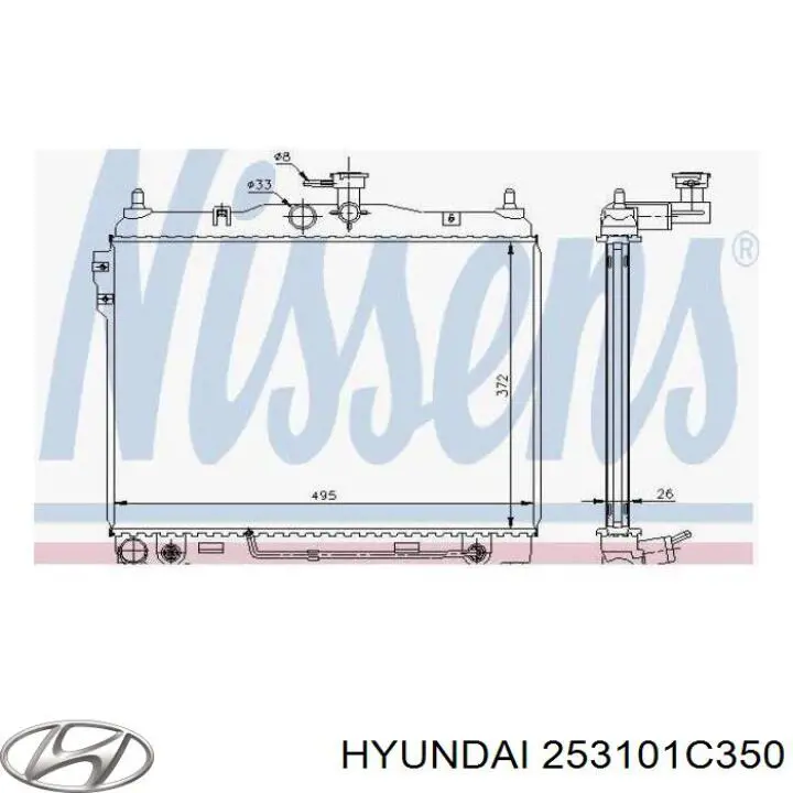 253101C350 Hyundai/Kia Refrigeración del motor