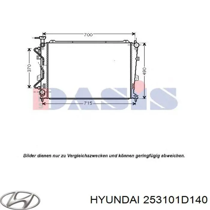 253101D140 Hyundai/Kia radiador refrigeración del motor