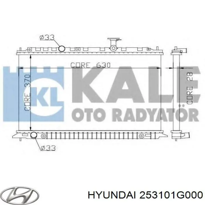 Radiador 253101G000 Hyundai/Kia