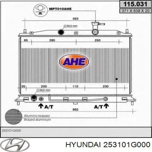 Comprar 253101G000 Hyundai/Kia Radiador de auto