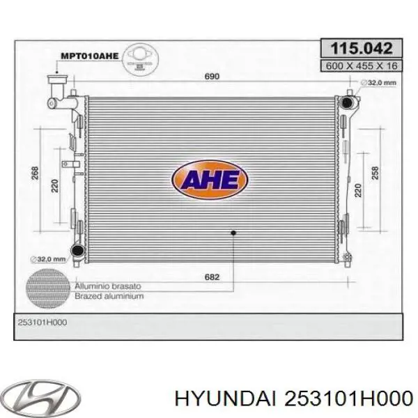 253101H000 Hyundai/Kia Refrigeración del motor