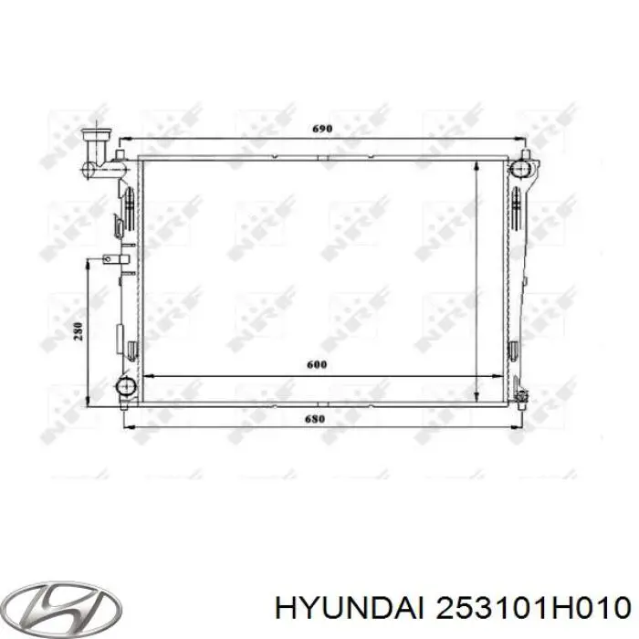 253101H010 Hyundai/Kia radiador refrigeración del motor