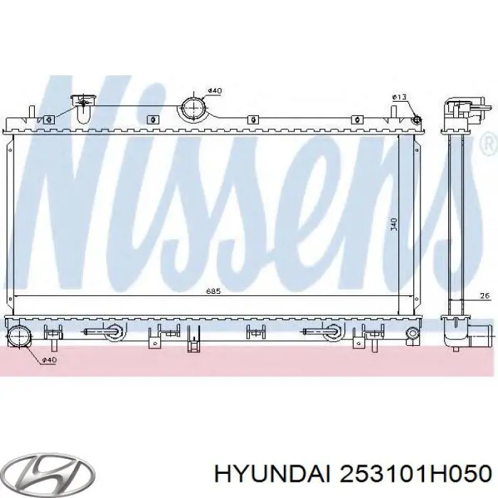 253101H050 Hyundai/Kia Refrigeración del motor