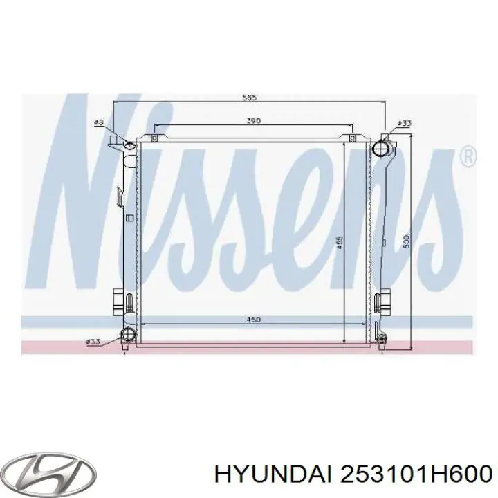 253101H600 Hyundai/Kia radiador refrigeración del motor