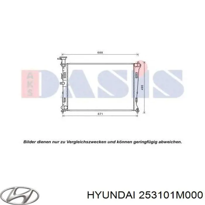 253101M000 Hyundai/Kia radiador refrigeración del motor