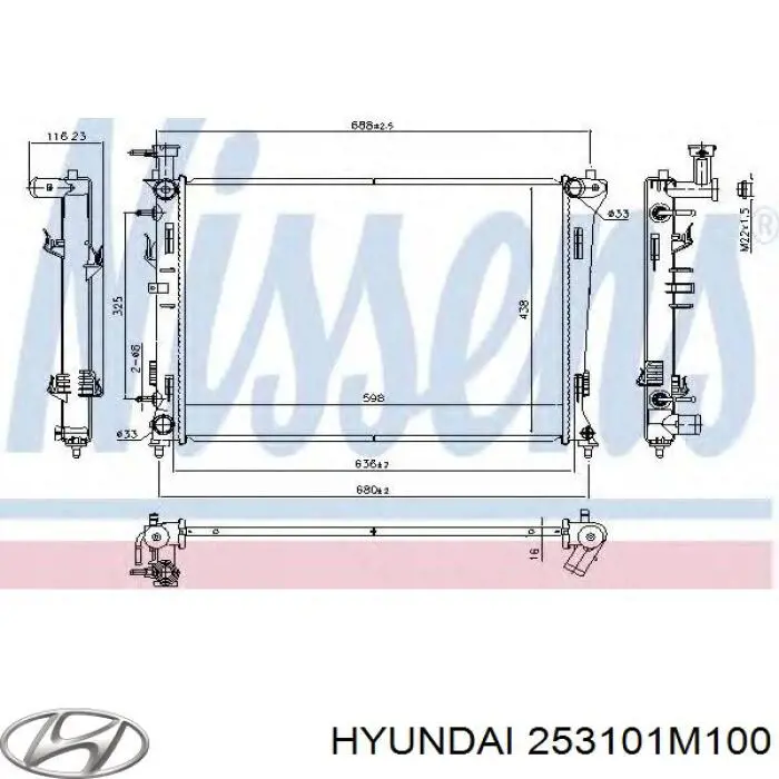 Comprar 253101M100 Hyundai/Kia Radiador de auto