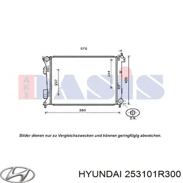 253101R300 Hyundai/Kia radiador refrigeración del motor