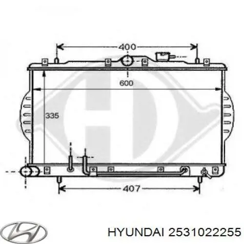 2531022255 Hyundai/Kia radiador refrigeración del motor