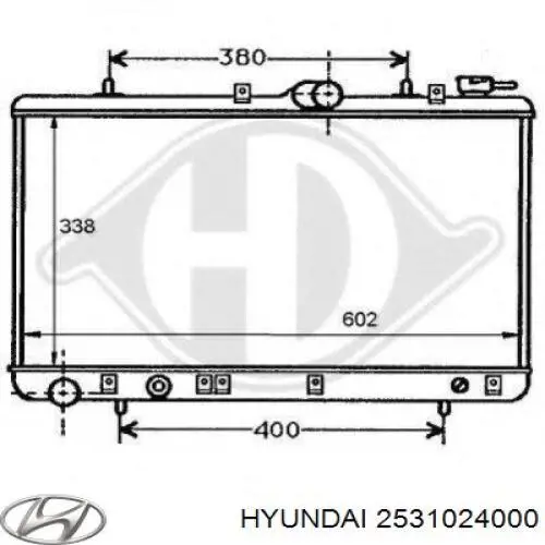 Radiador de água Hyundai Pony 