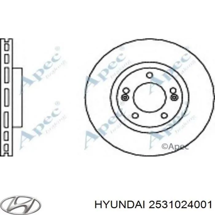 2531024001 Hyundai/Kia radiador refrigeración del motor