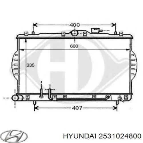 2531024800 Hyundai/Kia radiador refrigeración del motor